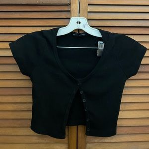 Brandy Melville button down crop top